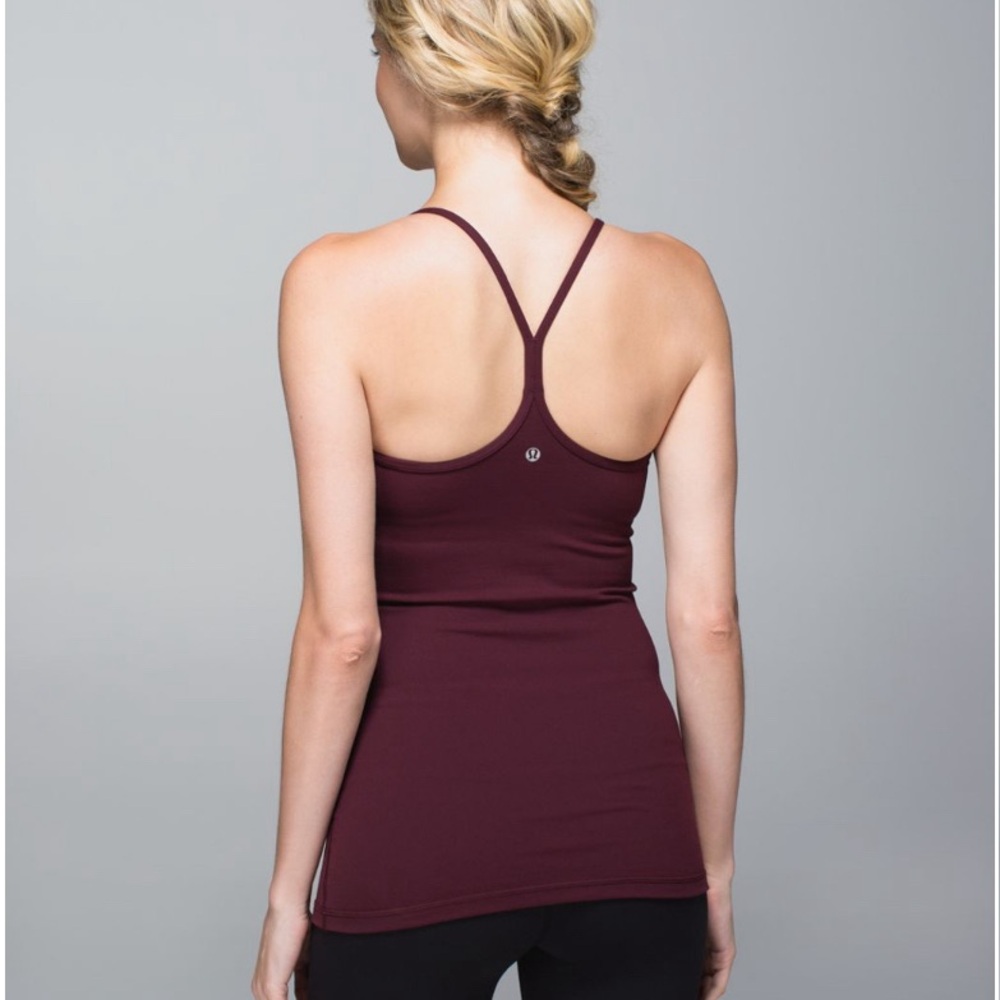 Lululemon Power Y Tank Bordeaux Drama Size 8